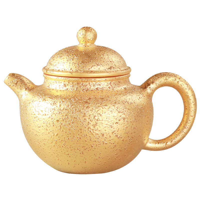 Artisan fairy yixing it undressed ore old purple clay checking household large teapot gold single pot of the teapot