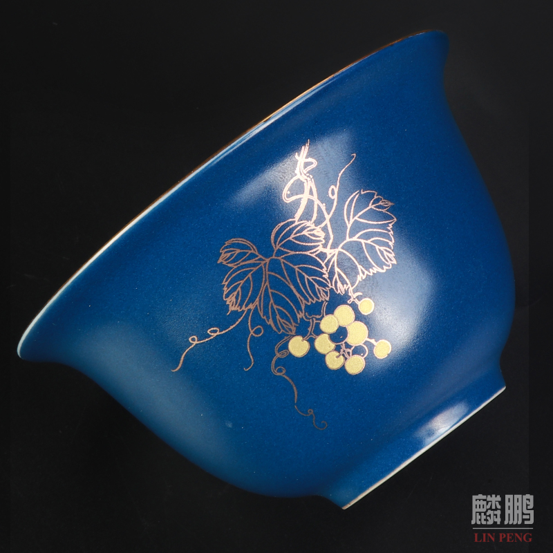 High - grade gold tea set ceramic household European - style kung fu tea set hand - made tureen of a complete set of tea cups 24 k gold
