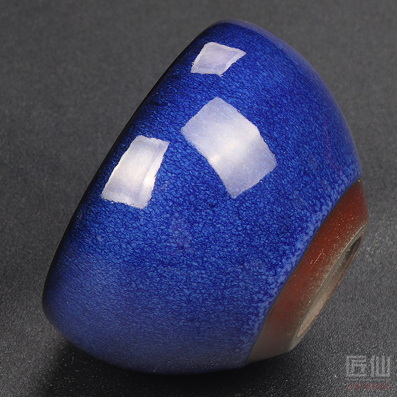 Artisan fairy pure manual build light tea tea bowl spirit 's blue obsidian variable temmoku porcelain tire iron tea masters cup