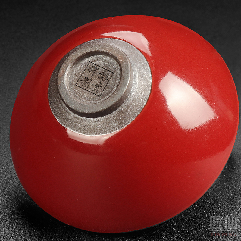 Artisan fairy Peng Guihui konoha temmoku lamp cup checking ceramic up kung fu tea set to build the master cup single CPU