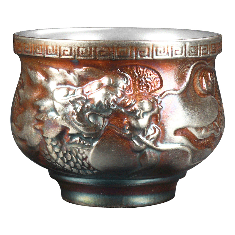 The Master artisan fairy Peng Guihui discus tasted silver gilding ceramic cups household checking retro large Master cup single CPU