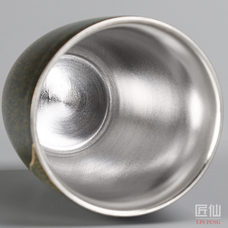 Dipping glaze coppering. As silver cup home Japanese kung fu tea set large capacity ceramic hot checking silver cups