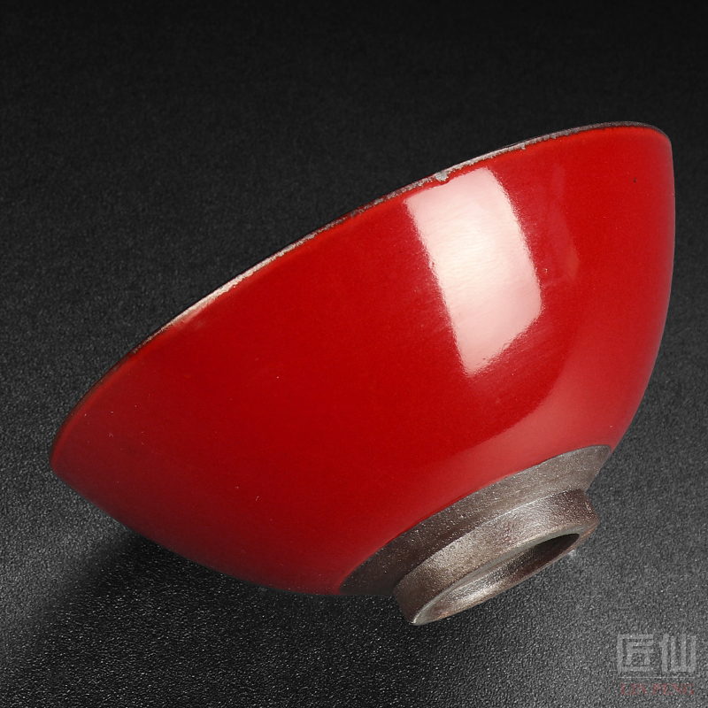 Artisan fairy Peng Guihui konoha temmoku lamp cup checking ceramic up kung fu tea set to build the master cup single CPU