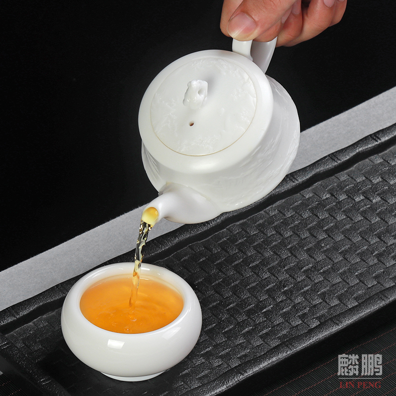 Chinese white tea cup white porcelain lamp that kung fu tea tea master cup single CPU ceramic sample tea cup individual cup round cup