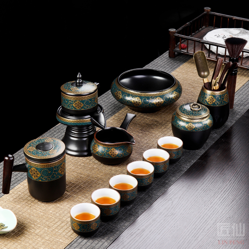 Artisan fairy lazy people make tea tea set suit pure manual household kung fu tea set automatic restoring ancient ways hot ceramic package