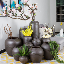 Jingdezhen Ceramic Pottery Pottery Jar Pendulum Pieces Living-room Floral Flower Ware Chinese Style Home Hotel Outdoor Decoration Ground Large Vase