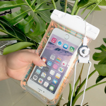 Colorful blue light transparent mobile phone waterproof bag Apple X Touch Screen 7 8plus swimming Photo men and women Universal diving
