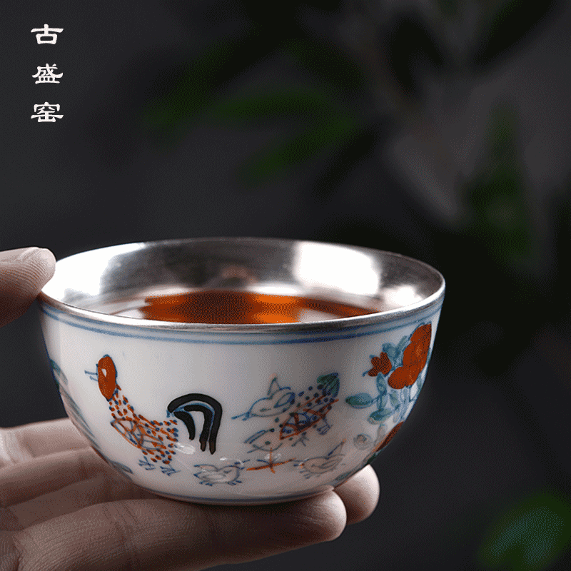 Ancient sheng up new gift boxes in color bucket cylinder cup chicken jingdezhen archaize sample tea cup tea masters cup