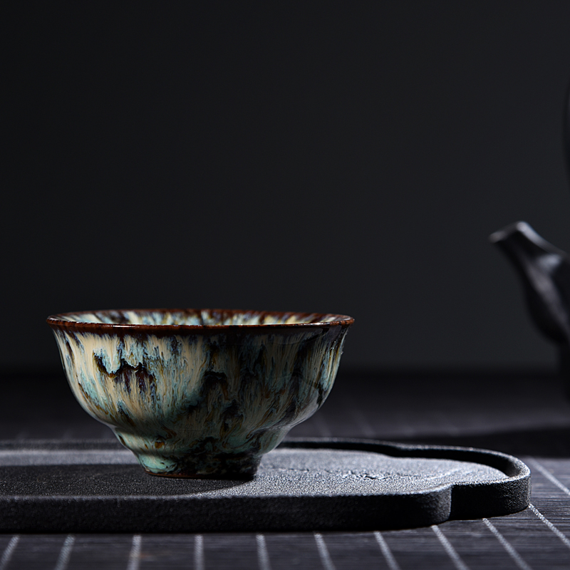 Ancient shing new up up of ceramic cup host oil - lamp can build temmoku bowl with a large single lamp that kung fu tea cup