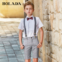 Childrens strap shorts dress Boy flower girl suit Chorus performance Primary school host piano performance suit Summer