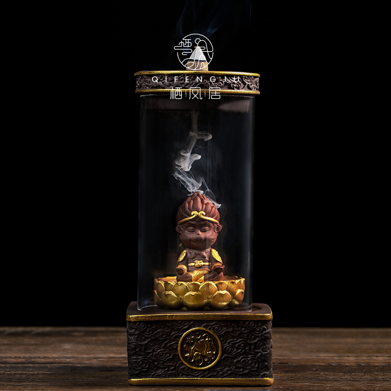 A Live chicken in return ceramic back another censer household creative viewing place indoor violet arenaceous four elephants smoked incense buner