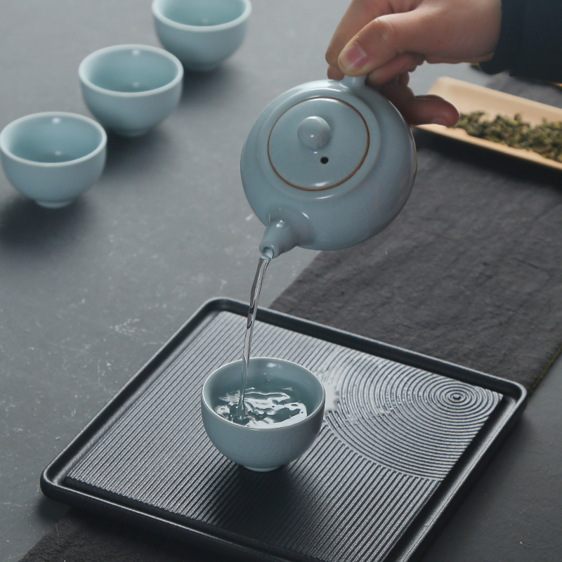 Tang Yan fang ceramic teapot household your up single pot on your porcelain teapot suit archaize crack glaze pot by hand