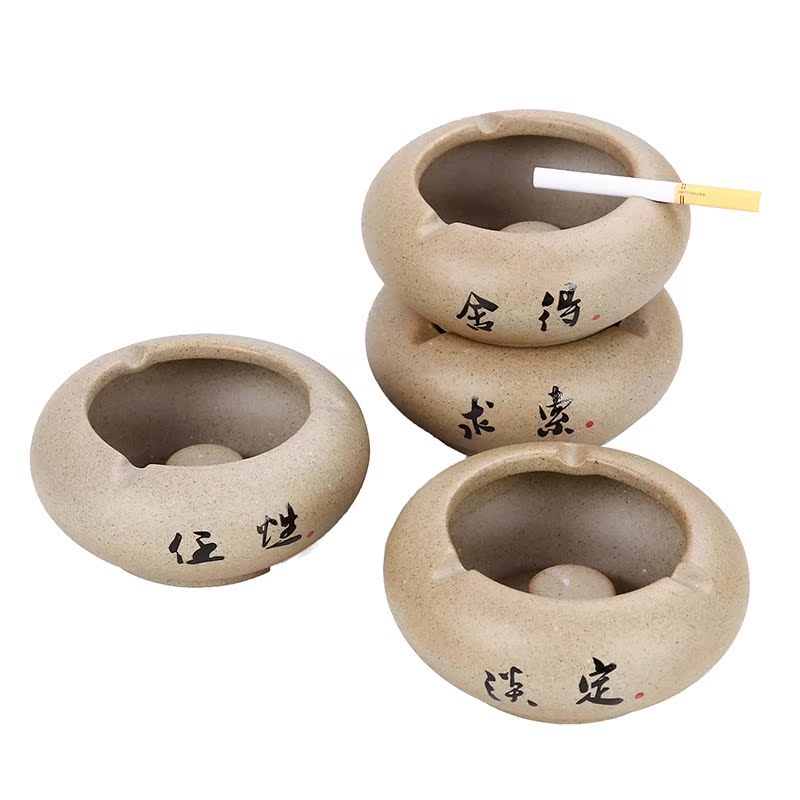 Coarse pottery large ashtray creative move ceramic ashtray Chinese style restoring ancient ways home sitting room wind ashtray furnishing articles