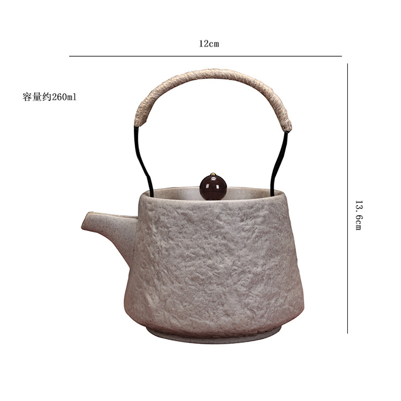 Tang Yan fang clay pot of archaize girder coarse pottery tea ware domestic copper stone grain teapot Japanese kung fu tea set