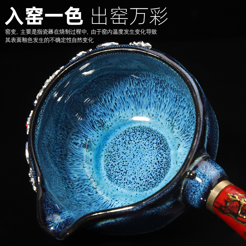 Ya xin company hall was built one tea set suit household up tureen tea kettle kung fu tea light ceramic cups with silver