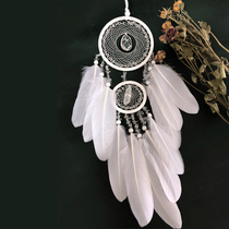 South Wind dream weaving original lovers face White crystal Indian dream catcher Feather wall decoration hanging custom wind chimes