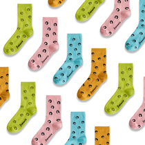 finerworld couple socks mens and womens socks sports socks macaron stockings mid-tube socks womens autumn and winter ins