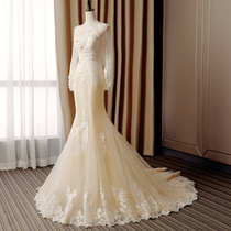 Light wedding dress 2021 new Hepburn bride fishtail dress forest department super fairy dream luxury princess Hepburn French