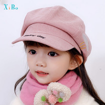 Baby hat spring and autumn and summer childrens beret male tide cap girl sunshade letter embroidered octagonal hat Korean version