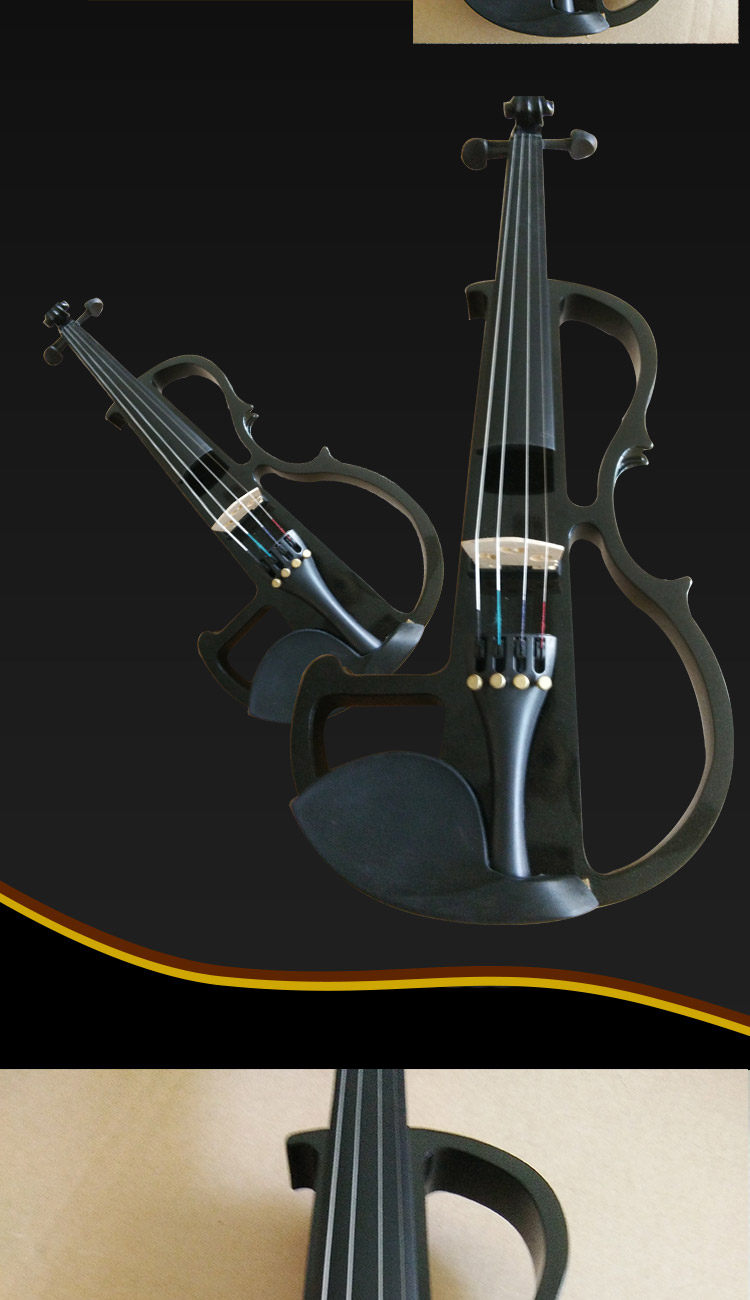 全实拍 全手工高档演奏黑色电子小提琴 电声小提琴 超值
