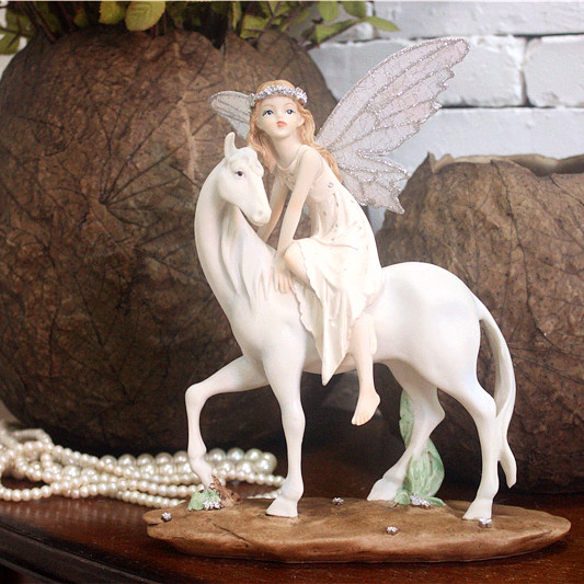 欧式骑马花仙子美女天使摆件家居饰品创意女孩生日结婚礼物礼品_7折