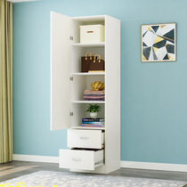 Solid one-piece simple wooden wardrobe Board imitation solid wood hanging wardrobe Wooden baby width 40cm small children