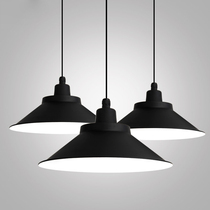 Chandelier Industrial Wind Mining Factory Lampshade Horn Pot Cover Office Gym Creative Personality Cover Black UFO