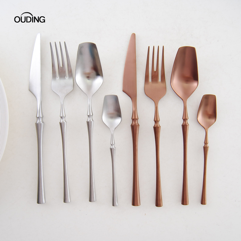 OUDING Nordic waist retro 304 stainless steel household utensils beefsteak knife and fork spoon coffee spoon