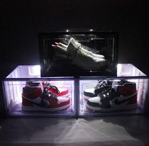 Luminous shoe box led voice control high-end magnetic absorption high-top side open high transparent sneakers aj basketball collection display dustproof