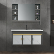 Bathroom cabinet rock board all-in-one modern simple sink basin cabinet combination toilet washbasin washbasin