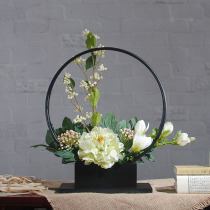 Thousand sail feathers new Chinese floral set simulation flower peony flower arrangement soft decoration living room silk flower fake flower