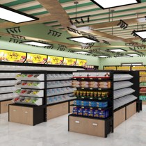 Supermarket snack shelves bulk bulk casual biscuits commissary food convenience store double-sided hook display cabinet