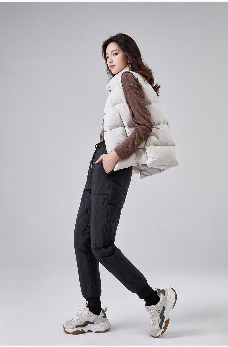 白鹅绒羽绒裤女外穿时尚宽松加厚保暖轻薄女士棉裤羽绒裤子冬长裤