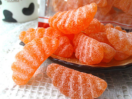 80后怀旧零食 桔子糖橘子瓣软糖 果味糖 散装250g
