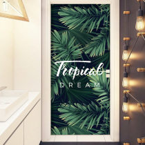 Dormitory door sticker Whole North European ins wind green leaf creative bedroom room bathroom self-adhesive bag door renovation sticker