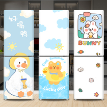 Cute Nordic Idea Double Open door Fridge Sticker full post Refurbished Stick Removable Waterproof Anti-Oil Customizable Pattern