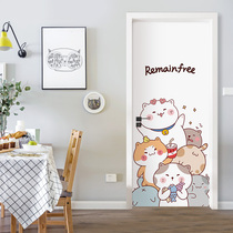 Nordic Personality Creative Door Sticker Self Adhesive Old Door Refurbished Sticker Whole Door Frame Bag Side Room Door Decorated Wall Paper Self Adhesive