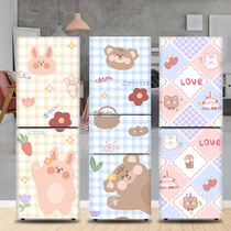ins cartoon little bear fridge sticker decoration appliqued waterproof self-adhesive creative air conditioning Refurbished Cling Film removable