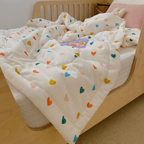 Baby cartoon Childrens organic double yarn summer quilt Air-conditioned quilt Soft and breathable Baby summer thin quilt washable
