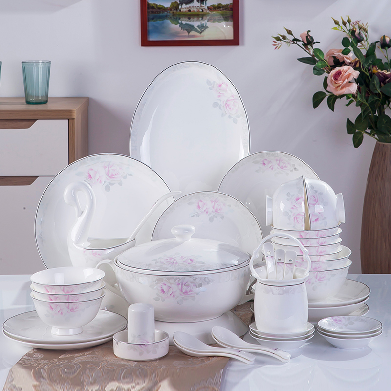 The dishes suit household contracted combination Chinese jingdezhen ceramics tableware suit household Korean dishes