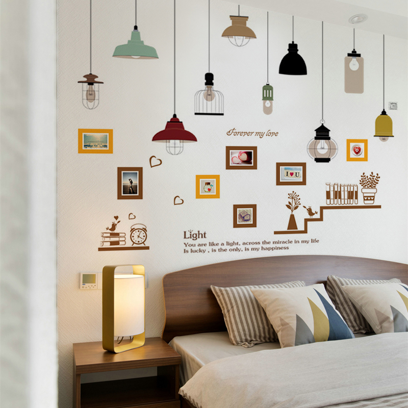 bedroom warm bedside creative wall sticker restaurant wall