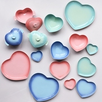 Brand Jingdezhen Gradient Color Glazed Fruit Sweetheart Pan Sauce Dish Soup Bowl of Salad Bowl LOVE GRADIENT SERIES