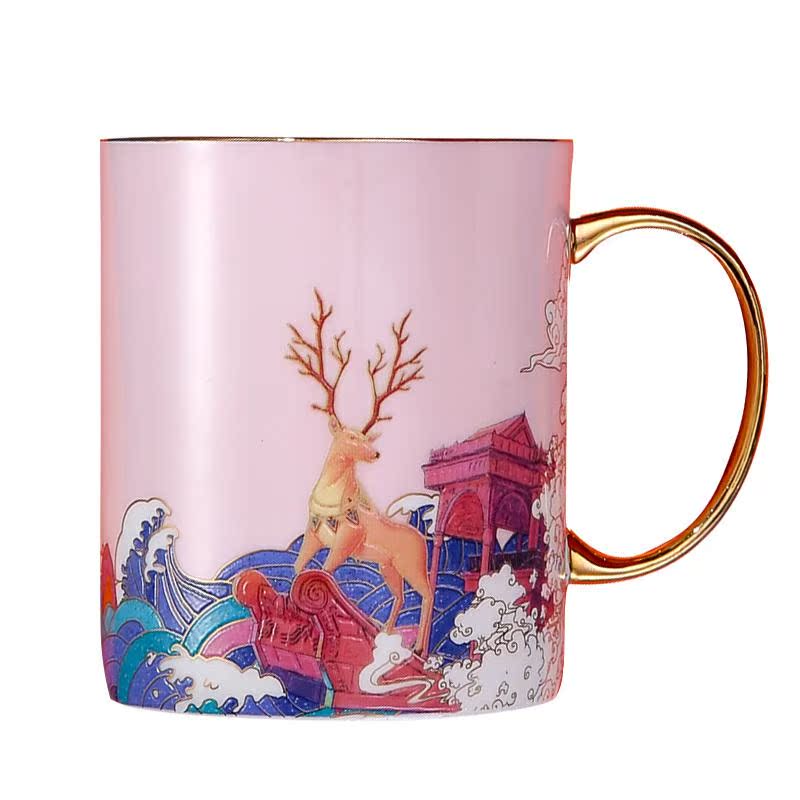 The tide of The Summer Palace cup Chinese wind lovers ceramic coffee cup gift mugs creative move trend
