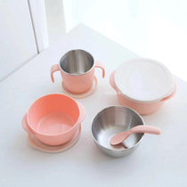 (Physical spot) Richell Lichel baby stainless steel bowl 370ml powder blue Belt grinding