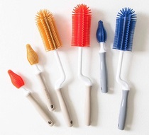 (To Xin hemp) Korea imported MOTHER-K silicone milk bottle nipple brush baby cleaning set