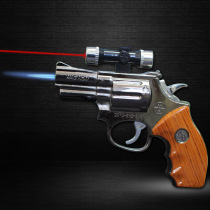 Old Korean survival mad laser creative model metal windproof can not fire infrared aiming revolver lighter