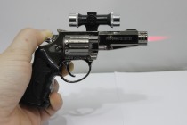 Old Korean survival mad pistol model lighter non-jet launch belt red wild adjust pitch Portuguese wine price label