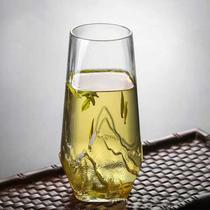 Longjing Green Tea Cup Day Style Creative View Mountain Cup Brief High Temperature Resistant Double Glass Cup Hammer Grain Chinese Tea Drinking Water Cup