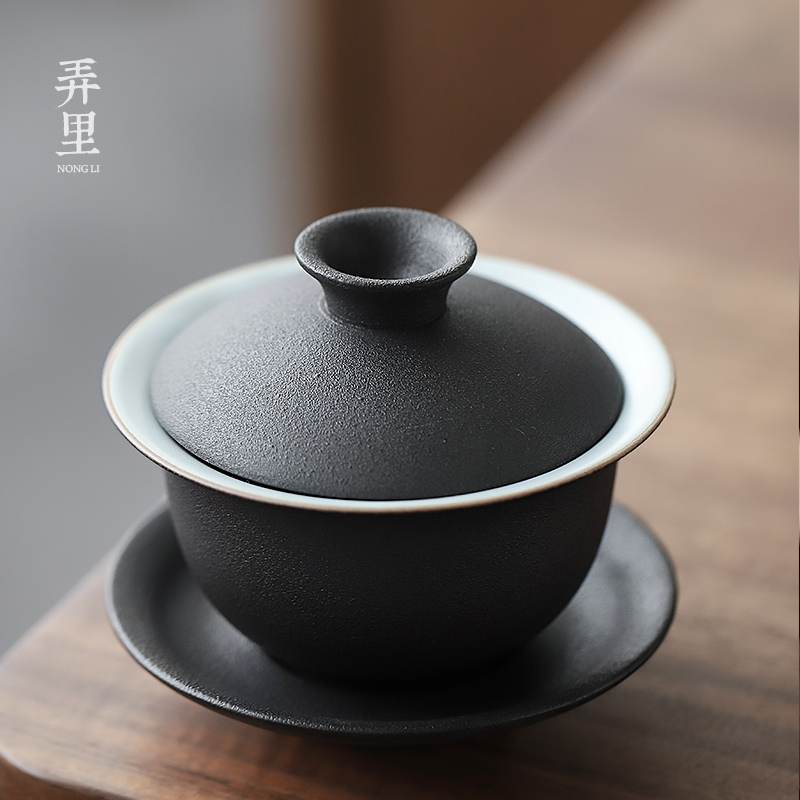 Get in | large only three tureen ceramic cups of black tea bowl of kung fu tea set coarse pottery tea ware