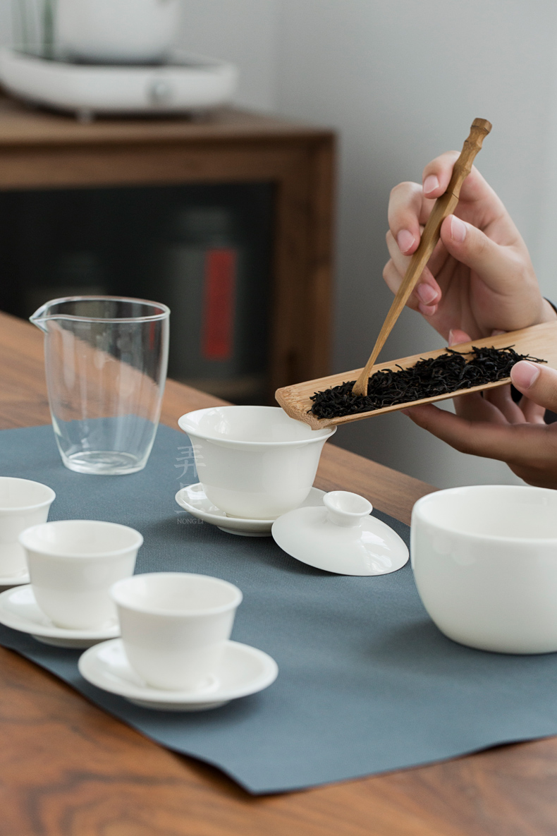 The Get | tea art would training kung fu tea set in dehua white porcelain tureen ceramic cups travel packages
